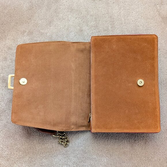 Like New Sam Edelman Madeline Accordion Suede Shoulder Bag - Picture 7 of 9